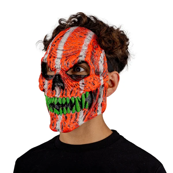 Skull Fangs Orange Monster U.V. Glow Mask - Image 4