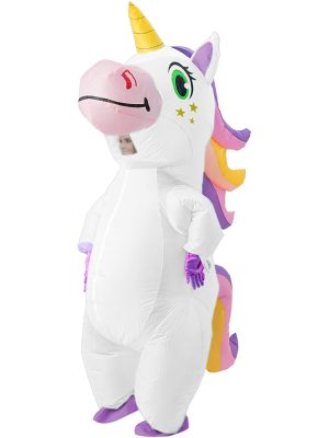 White Rainbow Unicorn Inflatable Adult Costume