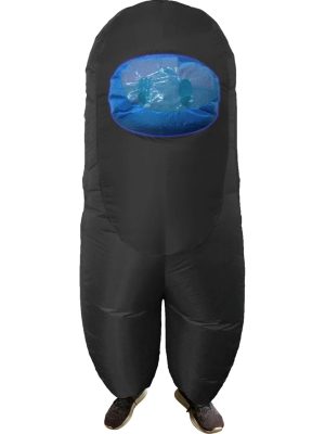 Black Sus Imposter Crewmate Killer Inflatable Child Costume