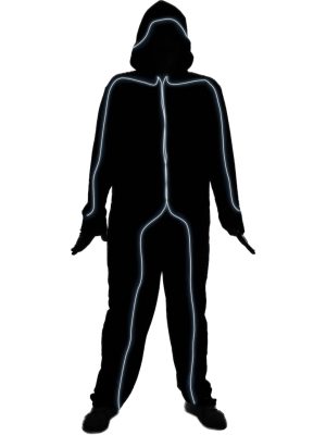 Stickman White Light Up E.L. Party Wire Adult Costume