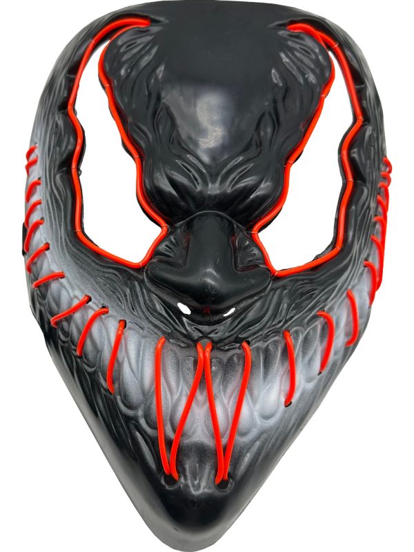 Symbiote Monster Mask With Red Party Wire EL Light Up Costume Accessory