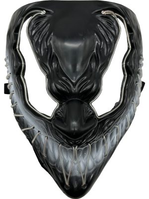 Symbiote Monster Mask With Blue Party Wire EL Light Up Costume Accessory