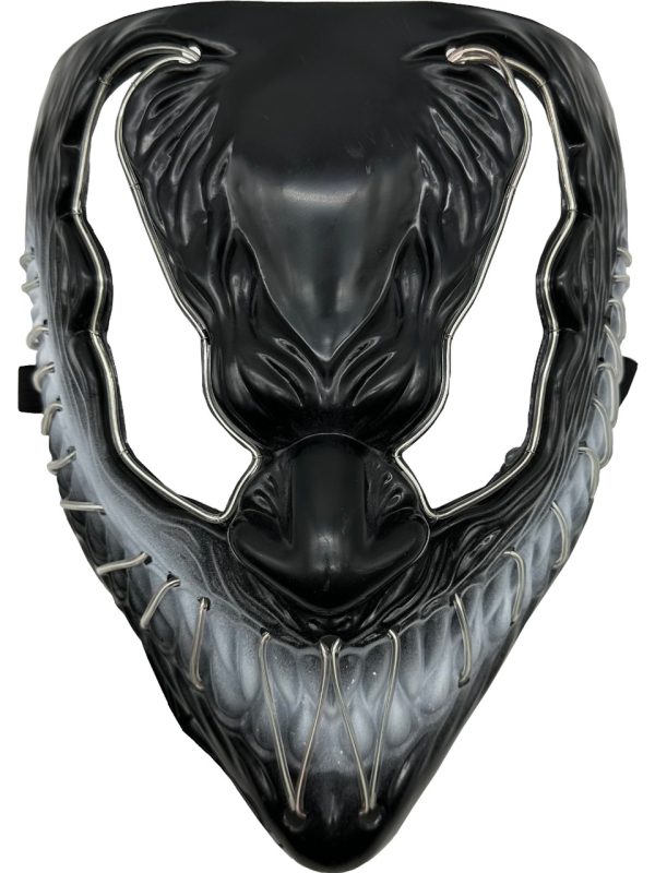 Symbiote Monster Mask With Blue Party Wire EL Light Up Costume Accessory