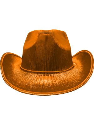 Cowboy Hat With Party Wire EL Light Up Trim – Orange
