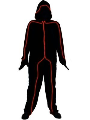 Stickman Red Light Up E.L. Party Wire Adult Costume