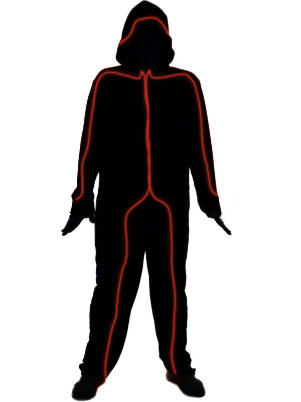 Stickman Red Light Up E.L. Party Wire Adult Costume