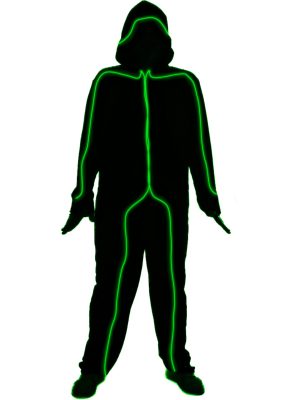 Stickman Lime Green Light Up E.L. Party Wire Adult Costume