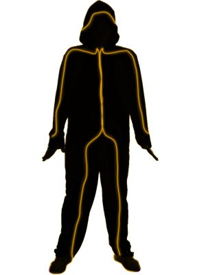 Stickman Orange Light Up E.L. Party Wire Adult Costume