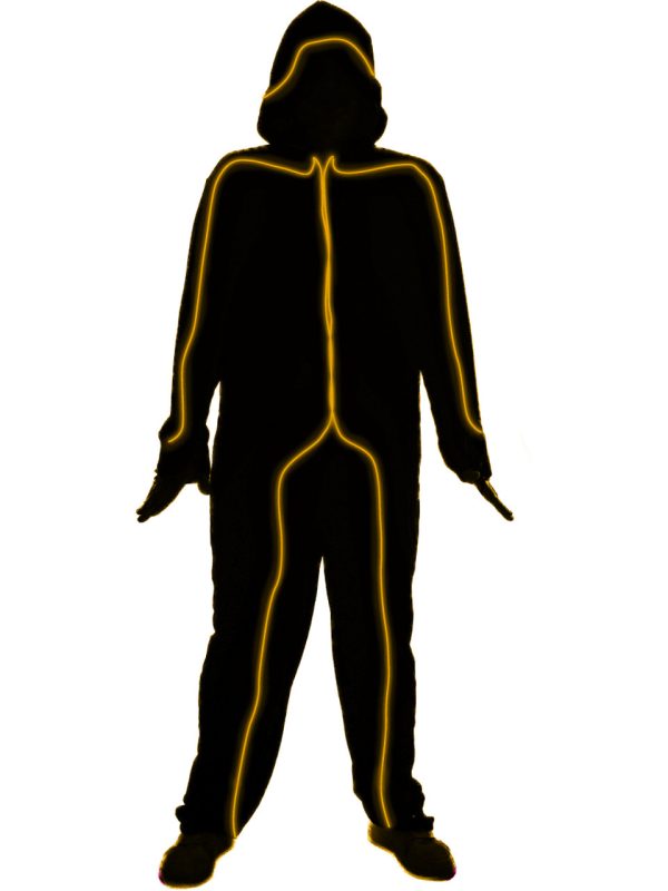 Stickman Orange Light Up E.L. Party Wire Adult Costume