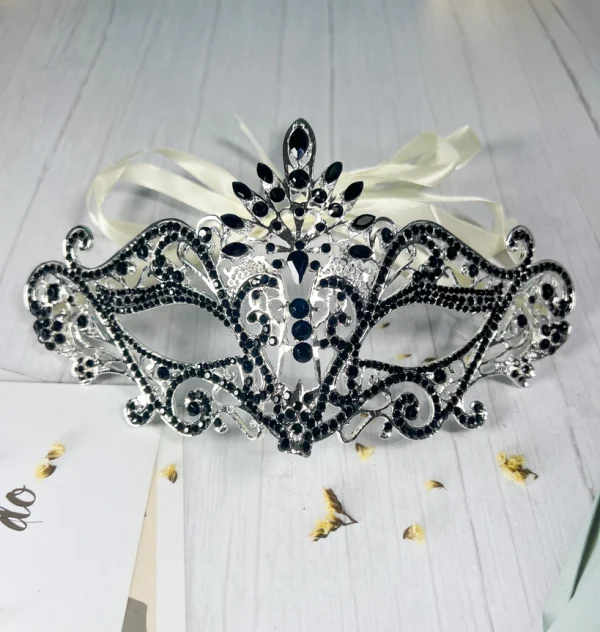 Black Luxury Rhinestone Masquerade Mask