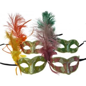 Venetian Mask with Side Feather