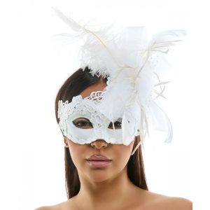 White Masquerade Fairy Lace Mask