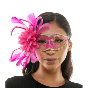 Hot Pink Masquerade Fairy Mask