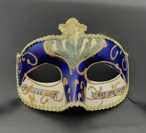 Blue and Gold Masquerade Mask