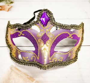 Purple and Gold Masquerade Mask