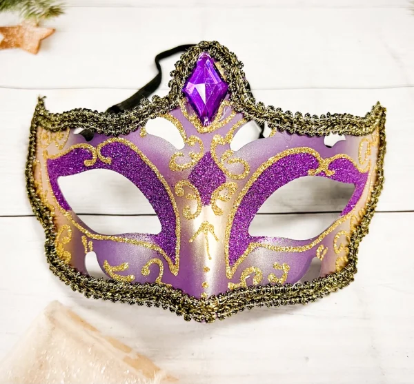 Purple and Gold Masquerade Mask