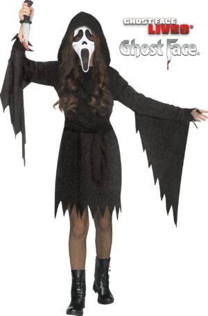 Glitter Bling Ghost Face Girls Costume