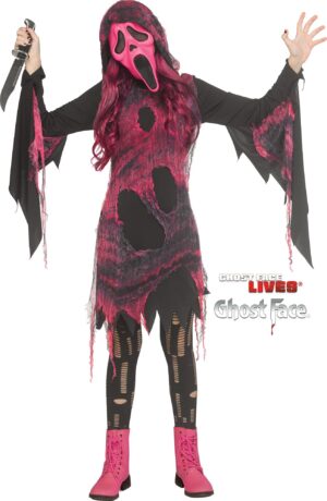 Pink Gauze Ghost Face Girls Costume