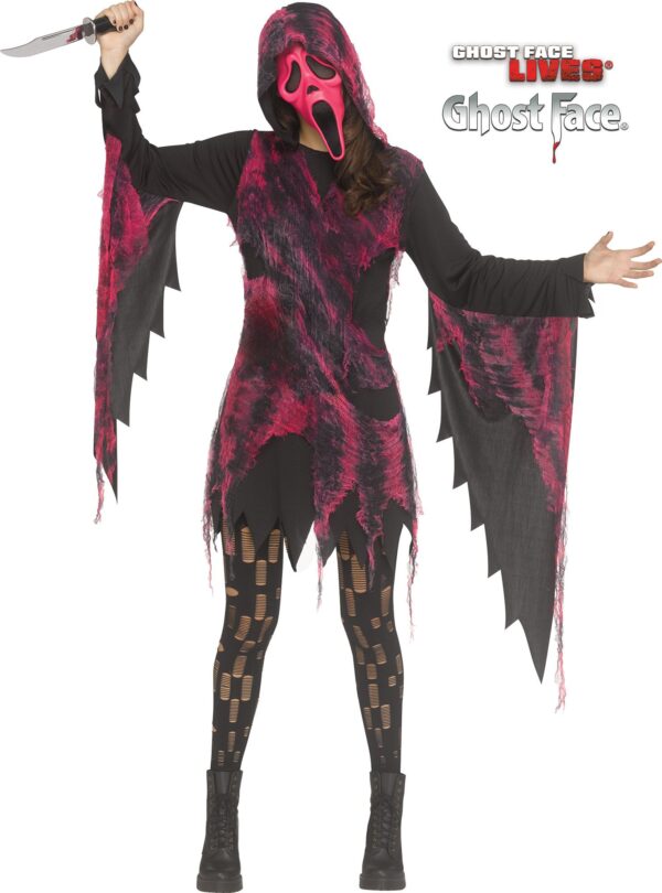 Pink Gauze Ghost Face Adult Costume