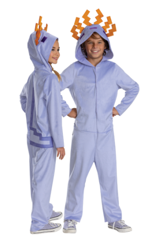 Minscraft Axolotl Hooded Jumpsuit Classic Kids Costume