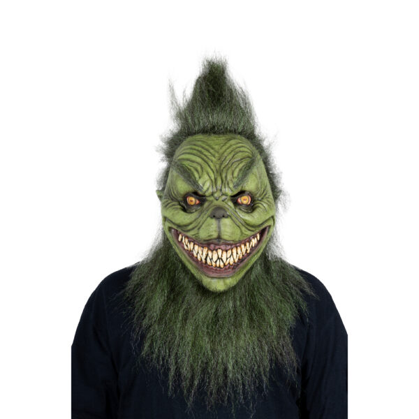 Grumpy Monster Adult Latex Grinch Mask - Image 4