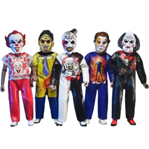 Ben Cooper Costume Series 9 Clothed Figure Set of 5 Pennywise, Leatherface, Art the Clown,  Michael Myers, Billy Puppet