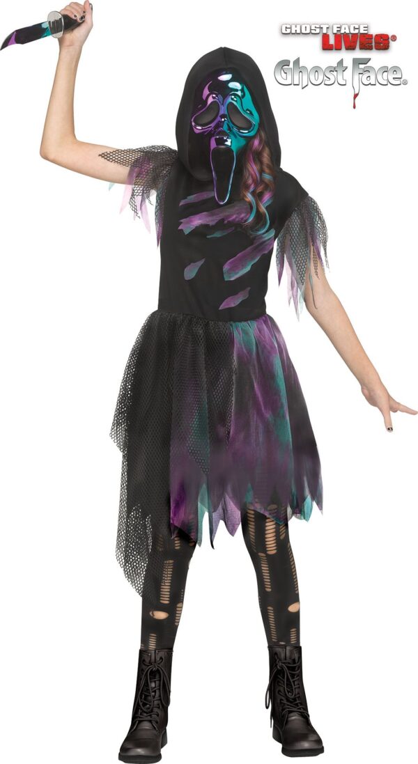 Two Tone Chrome Ghost Face Kids Costume