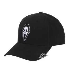 GhostFace Character Embroidered Aop Adult Black Baseball Cap