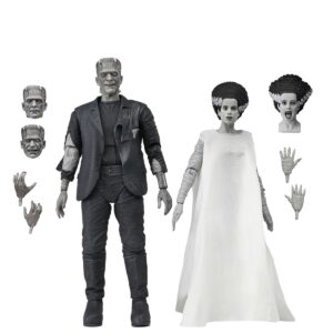 Universal Monsters Bride of Frankenstein 90th Ann. The Monster & His Mate (B&W Version) 7-In Scale Action Figure 2-Pack